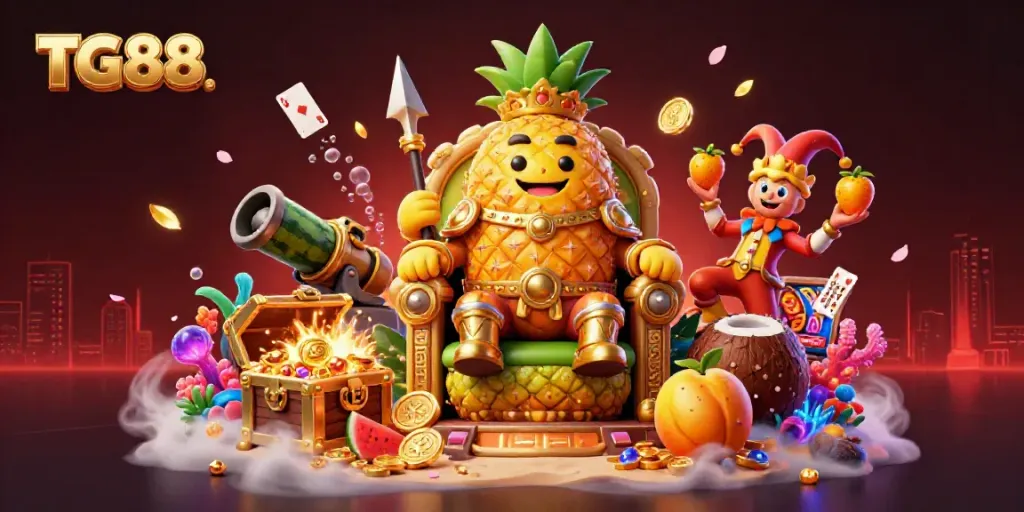 Experience dynamic gaming at TG88 with vibrant casino characters in a richly detailed illustration.