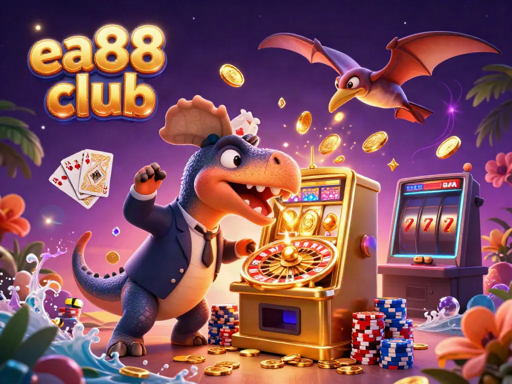 Experience the thrill at ea88 club with vibrant 3D casino creatures celebrating jackpot wins.